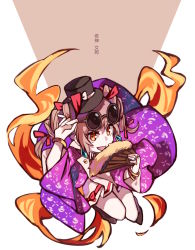 Rule 34 | 1girl, :d, adjusting eyewear, bad id, bad pixiv id, black hair, bow, bracelet, character name, diamond (shape), drill hair, earrings, eyewear on head, fingernails, fire, folding fan, gem, hair bow, hair ribbon, hand fan, hat, hat bow, highres, holding, holding fan, jewelry, light brown hair, long sleeves, mini hat, mini top hat, multiple hair bows, open mouth, orange eyes, palms, red ribbon, ribbon, ring, short hair, smile, solo, sunglasses, text focus, top hat, touhou, twin drills, white bow, wide sleeves, yorigami jo&#039;on, yuhong