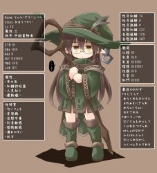 Rule 34 | 1girl, ass, blush, boots, brown hair, child, flat chest, glasses, hat, kso, long hair, robe, staff, translation request, yellow eyes
