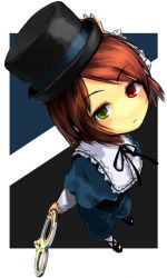 Rule 34 | 00s, 1girl, brown hair, hat, heterochromia, looking at viewer, negy, rozen maiden, short hair, solo, souseiseki