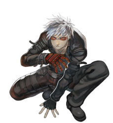 Rule 34 | 1boy, cross, full body, glasses, gloves, k&#039; (kof), male focus, simple background, snk, solo, the king of fighters, white hair
