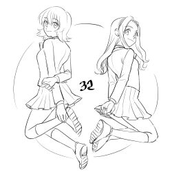 Rule 34 | 2girls, digimon, long hair, medium hair, multiple girls, school uniform, skirt, smile, tachikawa mimi, takenouchi sora
