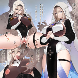 Rule 34 | 1boy, 1girl, aponia (honkai impact), black dress, blonde hair, blue eyes, breast curtains, grabbing another&#039;s breast, breasts, brooch, chi-rol, closed mouth, clothed sex, covered erect nipples, covered navel, cum, cum in pussy, detached sleeves, dress, fellatio, flower, frills, gem, grabbing, hair between eyes, half-closed eyes, heart pasties, hetero, highres, honkai (series), honkai impact 3rd, jewelry, large breasts, long hair, long sleeves, looking at viewer, mole, mole under eye, multiple views, nipples, open mouth, oral, pasties, pelvic curtain, pendant, penis, pussy, sex, sex from behind, sidelocks, spread legs, thigh strap, thighs, tongue, tongue out, torn clothes, translation request, two-tone dress, vaginal, veil, white dress, white flower