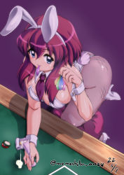 Rule 34 | 1girl, animal ears, anklet, blush, bracelet, breasts, clothes, condom, condom in mouth, elbow gloves, fake animal ears, female focus, gloves, heart pasties, henrietta de tristain, holding, holding condom, jewelry, large breasts, leotard, looking at viewer, medium hair, momoshiba anzu, mouth hold, multiple condoms, open mouth, partially undressed, pasties, playboy bunny, queen, rabbit ears, smile, solo, used condom, white gloves, zero no tsukaima