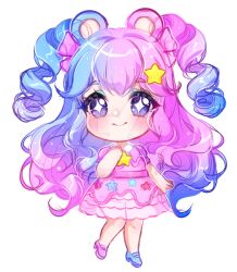 Rule 34 | + +, 1girl, animal crossing, animal ears, asymmetrical footwear, bear ears, blue eyeshadow, blue footwear, blue hair, blush, bow, closed mouth, commentary, deformed, deviantart logo, dress, english commentary, eyelashes, eyeshadow, hair bow, hand on own chest, humanization, judy (animal crossing), long hair, looking at viewer, makeup, mary janes, mismatched footwear, multicolored hair, nintendo, nyahallo, outline, pink bow, pink dress, pink footwear, pink hair, puffy short sleeves, puffy sleeves, purple eyes, purple sleeves, shoes, short dress, short sleeves, smile, solo, sparkling eyes, star (symbol), star print, transparent background, two-tone hair, two side up, watermark, wavy hair, white outline