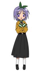 Rule 34 | 00s, 1girl, alternate costume, hiiragi tsukasa, lucky star, ns2d, purple hair