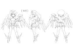 Rule 34 | 10s, 1girl, absurdres, angel wings, armlet, armor, ass, ass cutout, asymmetrical wings, back, bare legs, bare shoulders, bracer, breastplate, breasts, character sheet, clothing cutout, drill hair, female focus, fingernails, frown, full body, gun, hat, high heels, highres, laila (queen&#039;s blade), long fingernails, mechanical wings, miniskirt, monochrome, multiple views, no bra, official art, panties, purple eyes, queen&#039;s blade, queen&#039;s blade rebellion, revealing clothes, scan, short hair, sideboob, simple background, skirt, smile, solo, standing, underwear, weapon, white background, winged footwear, winged hat, wings