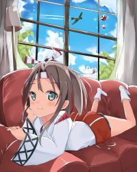 Rule 34 | 10s, 1girl, aircraft, airplane, bad id, bad pixiv id, couch, head rest, kanisaka shizuku, kantai collection, lying, solo, zuihou (kancolle)
