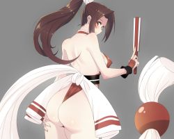 Rule 34 | 1girl, ass, backless outfit, breasts, fatal fury, from behind, huge ass, large breasts, long hair, looking back, ponytail, shiranui mai, solo