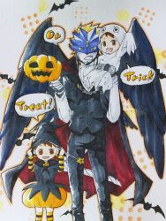 Rule 34 | ai (digimon), beelzebumon, brother and sister, digimon, halloween, halloween costume, looking at viewer, makoto (digimon), siblings, smile