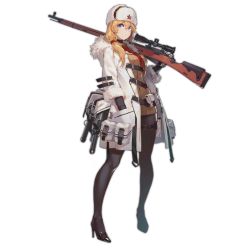 Rule 34 | 1girl, alternate costume, bad link, blonde hair, blue eyes, bolt action, boots, dress, fangdan runiu, full body, girls&#039; frontline, gloves, gun, hat, high heel boots, high heels, long hair, mod3 (girls&#039; frontline), mosin-nagant, mosin-nagant (girls&#039; frontline), mosin-nagant (mod3) (girls&#039; frontline), official alternate costume, official art, over shoulder, pantyhose, red star, rifle, side ponytail, sniper rifle, star (symbol), thigh boots, thigh strap, thighhighs, transparent background, weapon, weapon over shoulder, white dress, white hat