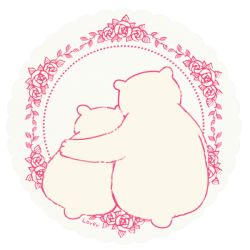 Rule 34 | ayu (mog), bad id, bad pixiv id, bear, english text, flower, from behind, no humans, original, polar bear, simple background, sitting, white background