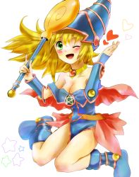 Rule 34 | blush, breasts, cleavage, dark magician girl, duel monster, heart, highres, smile, wink, yu-gi-oh!, yuu-gi-ou, yu-gi-oh! duel monsters