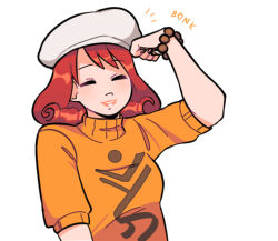 Rule 34 | 1girl, ace attorney, beret, capcom, closed eyes, hat, ini miney, red hair