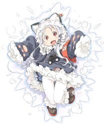 Rule 34 | 1girl, animal hood, armband, azur lane, bad id, bad twitter id, binoculars, chang chun (azur lane), hair ornament, ham (points), hood, inactive account, long sleeves, looking at viewer, open mouth, pantyhose, red eyes, silver hair, solo