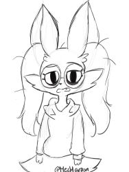 Rule 34 | 1girl, artist name, bags under eyes, bespectacled, braixen, clothed pokemon, creatures (company), fang, female focus, furry, furry female, game freak, gen 6 pokemon, glasses, greyscale, half-closed eyes, highres, hood, hoodie, jpeg artifacts, long sleeves, looking at viewer, mezmaroon, monochrome, nintendo, open mouth, pokemon, pokemon (creature), raised eyebrow, signature, simple background, sketch, solo, standing, sweater, tired, white background