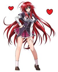 Rule 34 | 10s, 1girl, blue eyes, blush, breasts, cleavage, high school dxd, highres, large breasts, long hair, long image, rias gremory, solo, tagme, tall image, underboob, white background