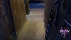 Rule 34 | arsenixc, fate/stay night, fate (series), footprints, hallway, heaven&#039;s feel, night, official art, original, outdoors, paper, phone booth, poster (object), road, scenery, snow, stairs, street, tube, window