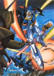 Rule 34 | absurdres, beam, beam saber, earth (planet), energy sword, explosion, gabthley, gundam, hambrabi, highres, holding, holding sword, holding weapon, mecha, methuss, no humans, official art, planet, robot, space, sword, weapon, zeta gundam, zeta gundam (mobile suit)