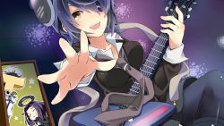Rule 34 | 10s, admiral (kancolle), camera, chrono (himadon), doorway, eyepatch, guitar, halo, heart, instrument, kantai collection, mechanical halo, necktie, outstretched hand, smile, star (symbol), tatsuta (kancolle), tenryuu (kancolle)
