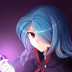 Rule 34 | 1boy, bad id, bad pixiv id, blue hair, dark emperors, gloves, hair down, hair over one eye, inazuma eleven, inazuma eleven (series), jewelry, kazemaru ichirouta, long hair, male focus, necklace, solo, t (toddy t), upper body