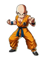Rule 34 | 10s, 1boy, arc system works, bald, black eyes, dragon ball, dragon ball fighter z, dragon ball fighterz, dragonball z, full body, highres, japanese clothes, kuririn, muscular, official art, white background