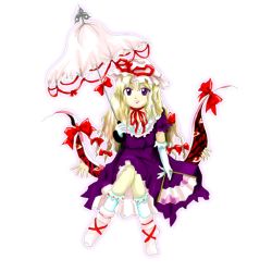 Rule 34 | 1girl, bad anatomy, bad hands, blonde hair, bow, crossed legs, elbow gloves, female focus, frills, full body, gap (touhou), gloves, hair bow, hand fan, hat, long hair, multiple hair bows, official art, open mouth, perfect cherry blossom, poorly drawn, purple eyes, ribbon, shoes, sitting, socks, solo, touhou, transparent background, umbrella, white gloves, yakumo yukari, zun (artist)