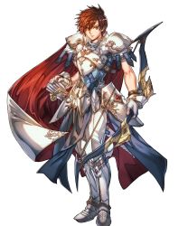 Rule 34 | 1boy, alternate costume, armor, armored boots, arrow (projectile), boots, bow (weapon), brown hair, cape, fingerless gloves, fire emblem, fire emblem: genealogy of the holy war, fire emblem: thracia 776, fire emblem heroes, full body, gloves, highres, hino shinnosuke, leif (fire emblem), male focus, nintendo, official art, orange eyes, quiver, solo, transparent background, weapon, white armor