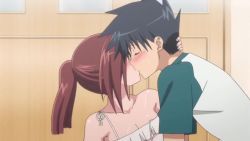 Rule 34 | 1boy, 1girl, animated, arched back, licking armpit, breasts, brown hair, cleavage, close-up, french kiss, hand on another&#039;s face, kiss, kissxsis, licking, medium breasts, navel, nude, ponytail, saliva, saliva trail, suminoe ako, thighs, tongue, tongue out, video