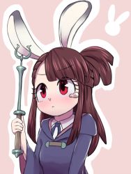 Rule 34 | 10s, animal ears, animalization, artist request, rabbit, furry, highres, kagari atsuko, little witch academia, red eyes, tears