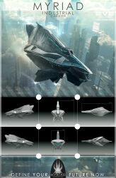 Rule 34 | 3d, barcode, building, carrier, character sheet, city, cityscape, cloud, commentary, concept art, copyright name, day, eve online, from side, glowing, highres, industrial ship (eve online), logo, motion blur, multiple views, no humans, original, outdoors, photoshop (medium), realistic, scenery, science fiction, skyscraper, spacecraft, thrusters, tigaer, vehicle focus, zbrush (medium)