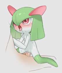 Rule 34 | aroused, blush, clitoris, creatures (company), erection, furry, game freak, gen 3 pokemon, green hair, green thighhighs, hetero, interspecies, kirlia, kiss, nintendo, nude, open mouth, penis, pokemon, pokephilia, pussy, pussy juice, red eyes, saliva, saliva trail, sex, simple background, sweat, thighhighs, tongue, tongue out, tosx, vaginal