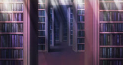 Rule 34 | aoha (twintail), book, bookshelf, commentary request, dark, indoors, library, no humans, original, scenery, sunlight