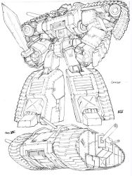 Rule 34 | caterpillar tracks, character name, clenched hand, commentary, don allan figueroa, english commentary, greyscale, grimlock, gun, holding, holding gun, holding weapon, mecha, military, military vehicle, monochrome, motor vehicle, redesign, robot, science fiction, solo, tank, transformers, turret, visor, weapon, white background