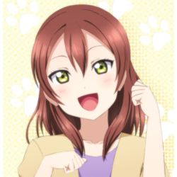 Rule 34 | 10s, 1girl, blush, collarbone, hoshizora rin&#039;s mother, kazuma (theworld000021), looking at viewer, love live!, love live! school idol project, lowres, official style, open mouth, paw pose, red hair, short hair, smile, solo, yellow eyes