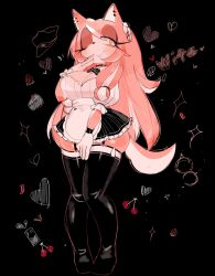 Rule 34 | 1girl, alternate costume, black thighhighs, blush, breasts, brown eyes, closed mouth, conductor&#039;s wife (the murder of sonic the hedgehog), enmaided, full body, furry, furry female, garter straps, gloves, highres, large breasts, long hair, looking at viewer, maid, multicolored hair, pink hair, smile, solo, sonic (series), the murder of sonic the hedgehog, thighhighs, usa37107692, white gloves, white hair