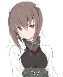 Rule 34 | 10s, 1girl, brown eyes, brown hair, headband, headgear, kantai collection, looking at viewer, makabe gorou, md5 mismatch, resolution mismatch, short hair, simple background, solo, source larger, taihou (kancolle), white background