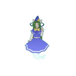 Rule 34 | 1girl, bad id, bad pixiv id, bow, closed eyes, female focus, ghost, ghost tail, green hair, hat, long hair, mima (touhou), rodney (melagal), simple background, solo, touhou, touhou (pc-98), wizard hat