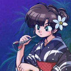 Rule 34 | 1girl, brown hair, female focus, green eyes, kuonji ukyou, official style, ranma 1/2, solo, tagme, upper body, wanta (futoshi)