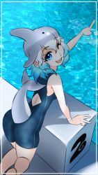 Rule 34 | animal ears, blue eyes, blue hair, cats yone, common bottlenose dolphin (kemono friends), highres, kemono friends, kemono friends 2, kemono friends 3, open mouth, smile, tail