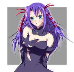 Rule 34 | 00s, 1girl, bad id, bad pixiv id, bare shoulders, blue eyes, kiddy girl-and, kiddy grade, long hair, purple hair, q-feuille, solo, sys.ao
