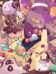 Rule 34 | :3, :o, animal focus, black headwear, black sclera, candy, closed eyes, colored sclera, colored skin, commentary, creatures (company), drifloon, english commentary, fang, fangs, floating, food, game freak, gen 1 pokemon, gen 4 pokemon, gen 5 pokemon, gen 6 pokemon, gen 7 pokemon, gengar, ghost, grin, halloween, halloween costume, hanabusaoekaki, hat, highres, jack-o&#039;-lantern, lantern, lightning bolt print, litwick, nintendo, no humans, one eye closed, phantump, pikachu, pokemon, pokemon (creature), pumpkaboo, purple skin, red eyes, rotom, rotom (normal), sandygast, screw, smile, solid circle eyes, solid oval eyes, tail, teeth, top hat, upside-down, witch hat, yellow eyes, yellow skin