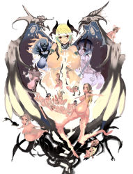 Rule 34 | 6+girls, demon, horns, multiple girls, pregnant, saimon fumie, wings