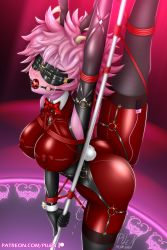 Rule 34 | 1girl, 2020, absurdres, animal ears, antenna, arm up, armpits, ashido mina, ass, ass juice, ball gag, bdsm, blindfold, blush, bodysuit, boku no hero academia, bondage, bound, bow, bowtie, breasts, collarbone, colored skin, corset, covered erect nipples, cuffs, dated, elbow gloves, fake animal ears, fake tail, gag, gagged, gloves, harness, heart, highres, huge ass, large breasts, latex, leg up, lips, piercing, pilen, pink hair, pink skin, pole, pussy juice, rabbit ears, rabbit tail, rope, saliva, sex toy, shiny clothes, shiny skin, short hair, solo, sweat, tail, tears, thick thighs, thighhighs, thighs, vibrator, vibrator cord, wet