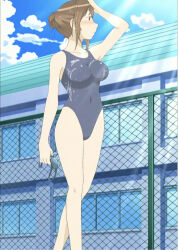 Rule 34 | breasts, kenkou zenrakei suieibu umishou, large breasts, one-piece swimsuit, shizuoka mirei, swimsuit