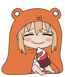 Rule 34 | 10s, 1girl, absurdres, bad id, bad pixiv id, barefoot, blush stickers, doma umaru, highres, himouto! umaru-chan, meng si, simple background, soda, solo