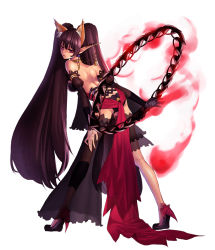 Rule 34 | 1girl, animal ears, back, backless outfit, bad id, bad pixiv id, bare back, detached sleeves, ear piercing, fire, full body, high heels, jewelry, leaning forward, long hair, looking back, okuma mai, original, piercing, pointy ears, purple eyes, purple hair, see-through, shoes, simple background, solo, twintails, very long hair