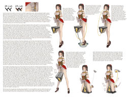 Rule 34 | 1girl, alcohol, arms behind back, arrow (symbol), bare legs, bare shoulders, basin, bdsm, beer, beer mug, between breasts, bondage, bound, box tie, breasts, brown footwear, brown hair, cleavage, closed eyes, clothes lift, clothing cutout, cup, earrings, enema, english text, engrish text, faucet, full body, gag, high heels, high ponytail, highres, jewelry, lamb (artist), looking at viewer, maid, male hand, medium breasts, mug, multiple views, no bra, one eye closed, panties, ponytail, pussy juice, pussy juice trail, ranguage, red skirt, riding, shibari, shoes, short hair, simple background, skirt, skirt lift, standing, straddling, text focus, typo, underboob, underboob cutout, underwear, waitress, washbowl, white background, white panties, wooden horse