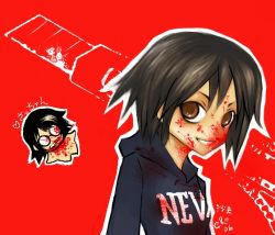 Rule 34 | 2girls, animification, blood, blood on face, boxcutter, chibi, corpse, death, ero(artist), knife, looking at viewer, multiple girls, nevada-tan, real life, red background, red theme, short hair, simple background, smile, sweater