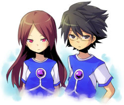 Rule 34 | 168n, 1boy, 1girl, black hair, brother and sister, brown eyes, brown hair, child, inazuma eleven, inazuma eleven (series), red eyes, siblings, soccer uniform, sportswear, tagme, touchi ai, touchi shuuji