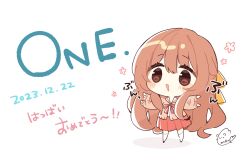 Rule 34 | 1girl, 2023, blush stickers, brown eyes, brown hair, chibi, commentary request, copyright name, dated, happy, highres, long hair, looking at viewer, maron cake, nagamori mizuka, one - kagayaku kisetsu e, open mouth, pleated skirt, red ribbon, red skirt, ribbon, sailor collar, school uniform, serafuku, signature, simple background, skirt, smile, solo, sound effects, standing, translated, very long hair, waving arms, white background, white sailor collar